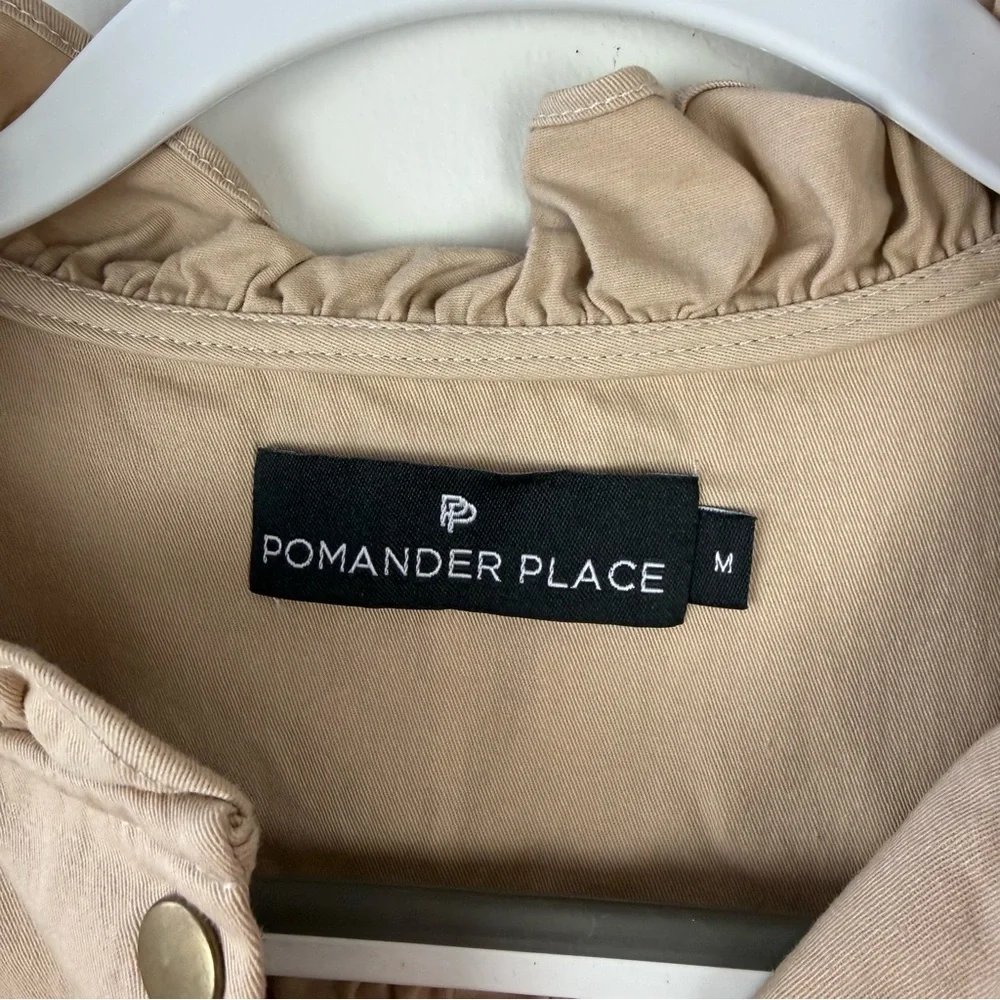 Tuckernuck Pomander Place Claiborne Cotton Mini Dress Tan Khaki - Picture 6 of 7